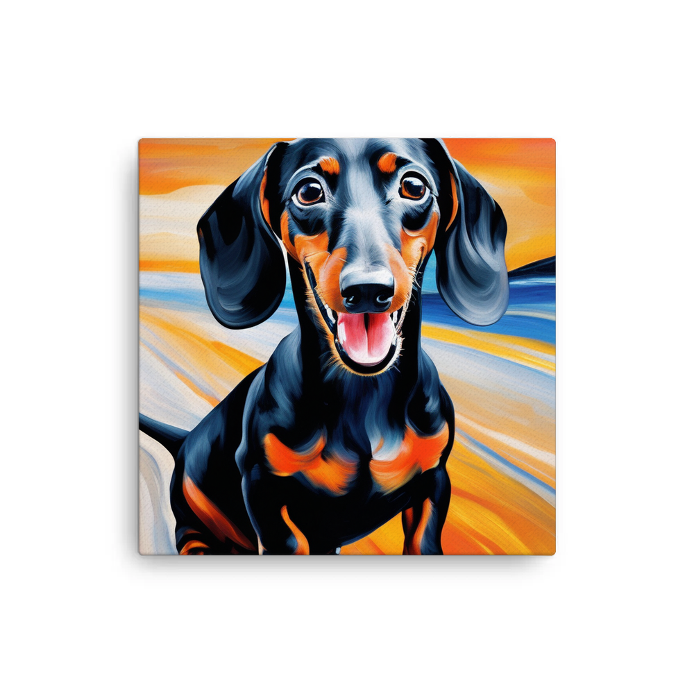 PugMug Custom Black Dachshund Canvas