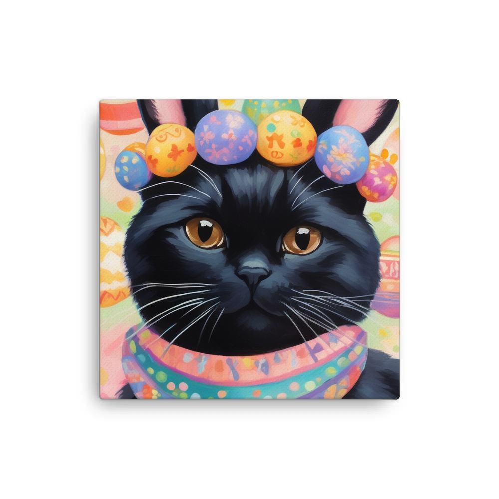 PugMug Custom Black Scottish Fold Cat Canvas