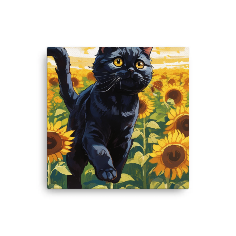 PugMug Custom Black Scottish Fold Cat Canvas