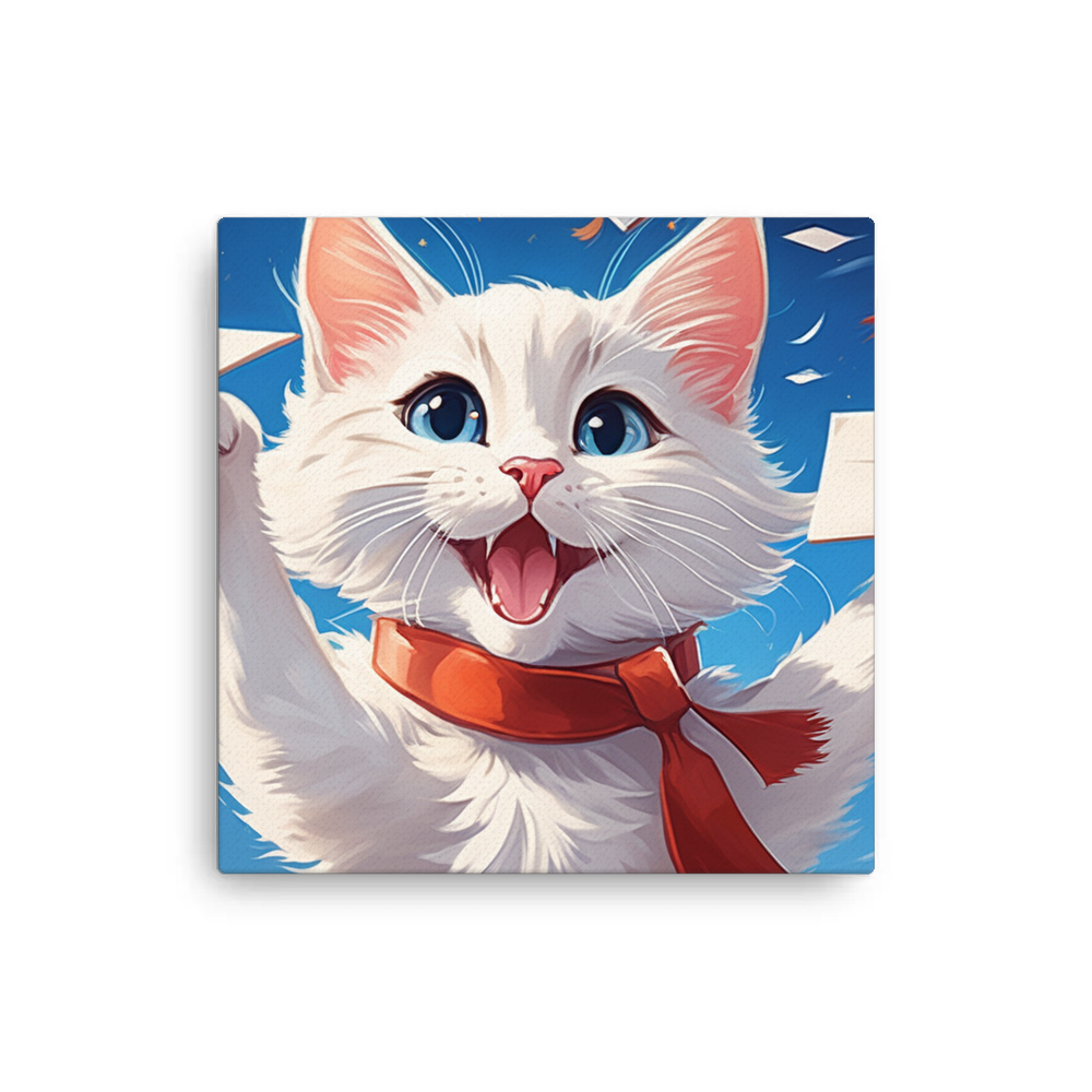 PugMug Custom White Companion Cat Canvas