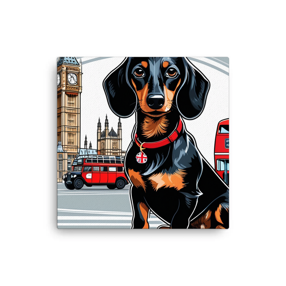PugMug Custom Black Dachshund Canvas