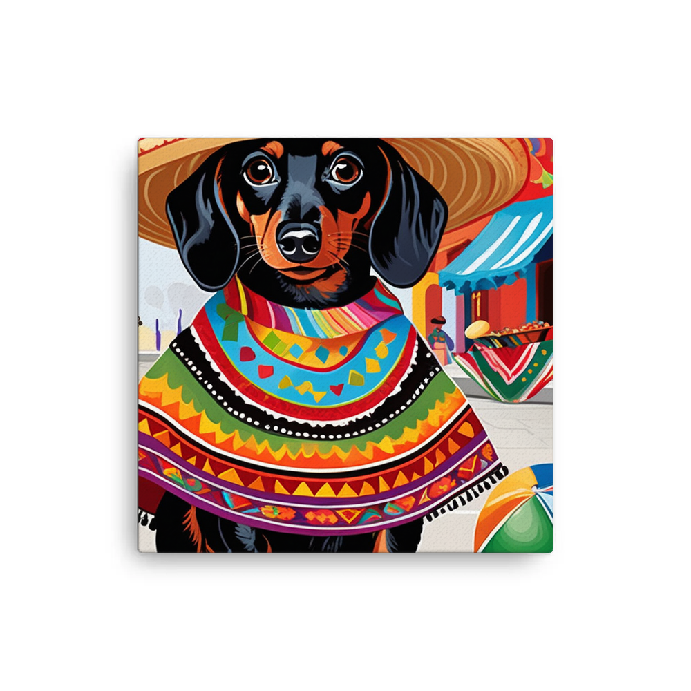 PugMug Custom Black Dachshund Canvas