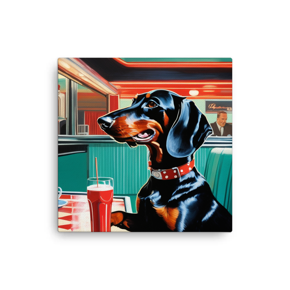 PugMug Custom Black Dachshund Canvas