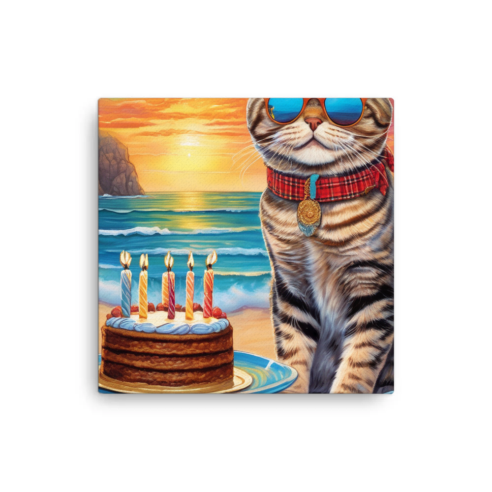 PugMug Custom Tabby Scottish Fold Cat Canvas