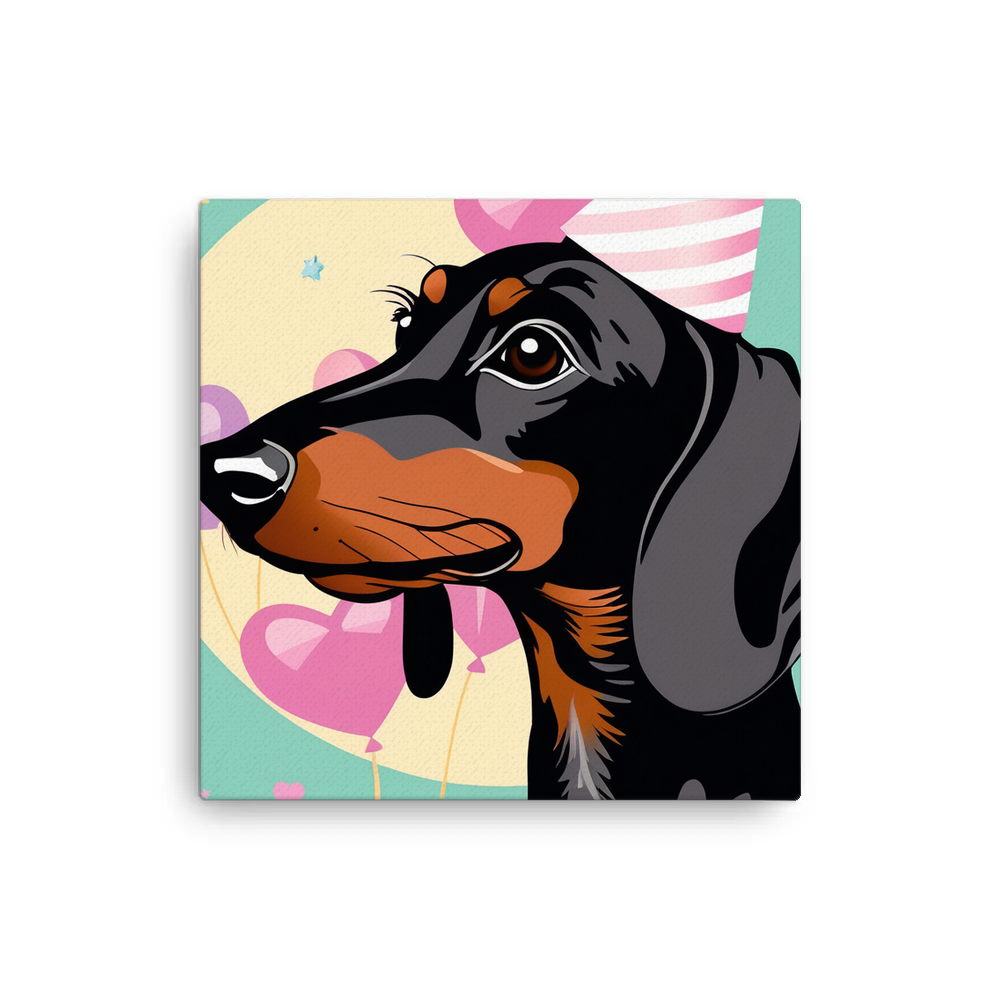 PugMug Custom Black Dachshund Canvas
