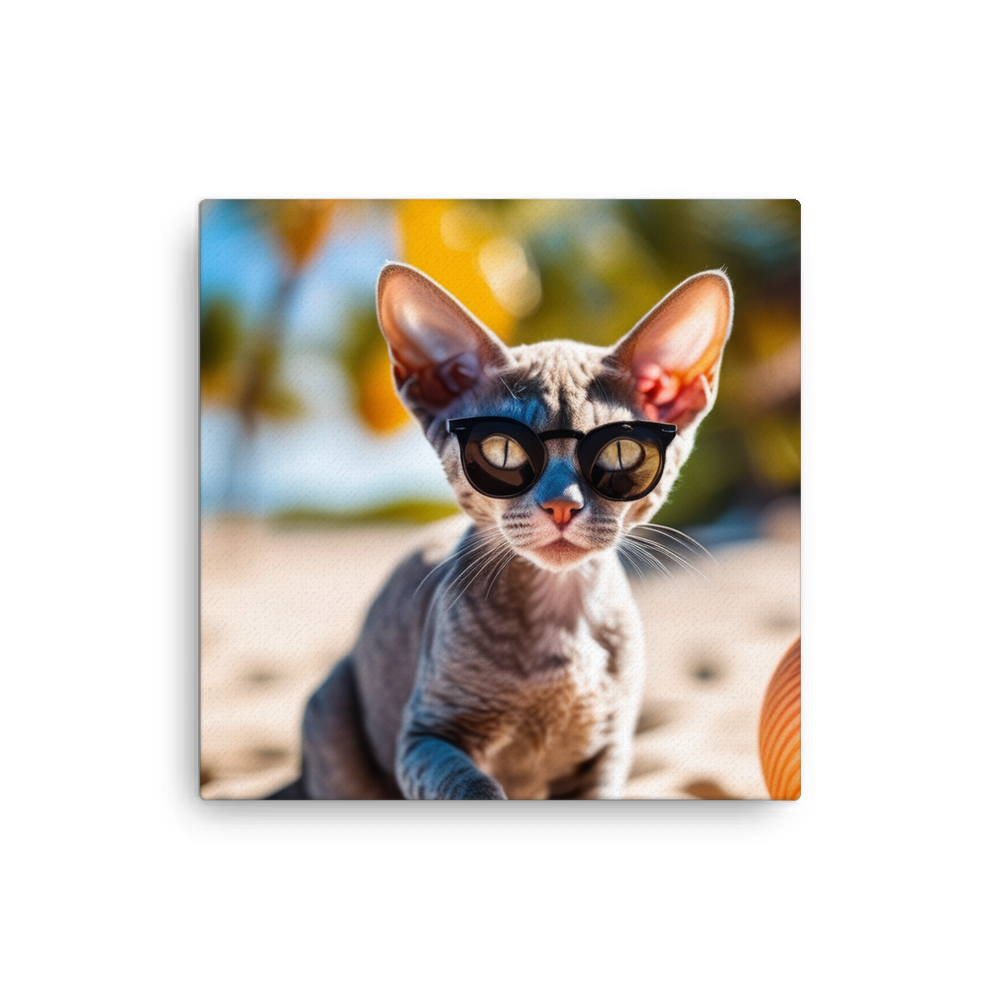 PugMug Custom Tabby Devon Rex Cat Canvas