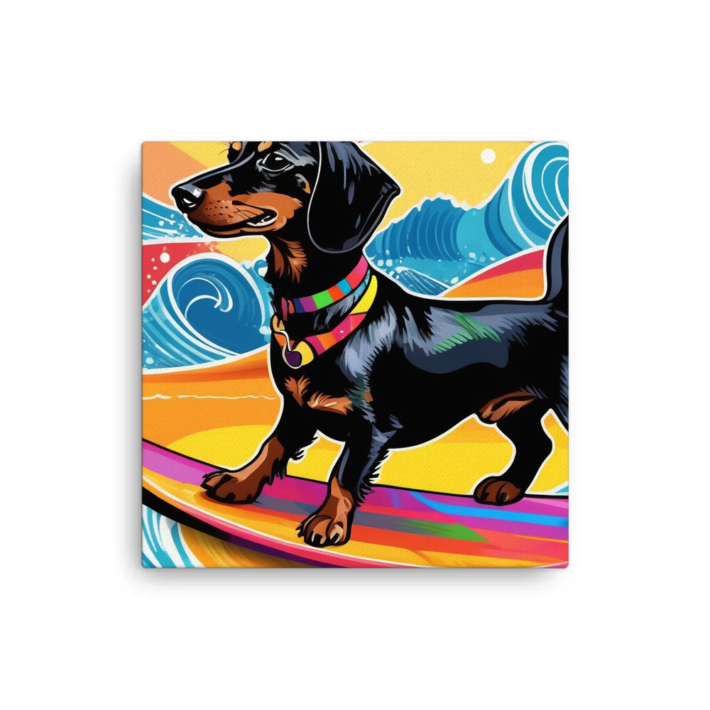 PugMug Custom Black Dachshund Canvas