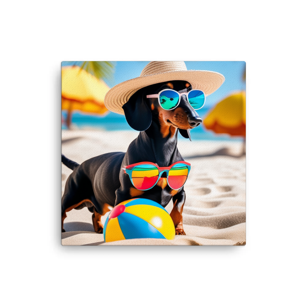 PugMug Custom Black Dachshund Canvas