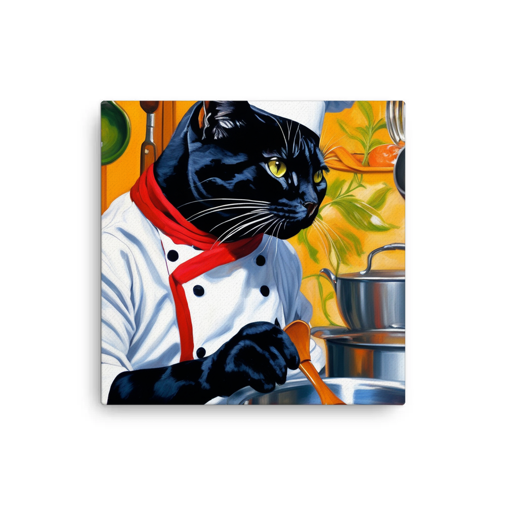 PugMug Custom Black American Shorthair Cat Canvas