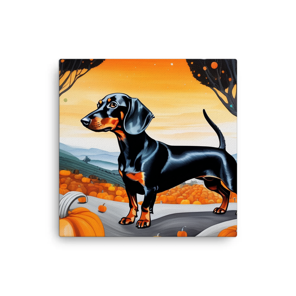 PugMug Custom Black Dachshund Canvas