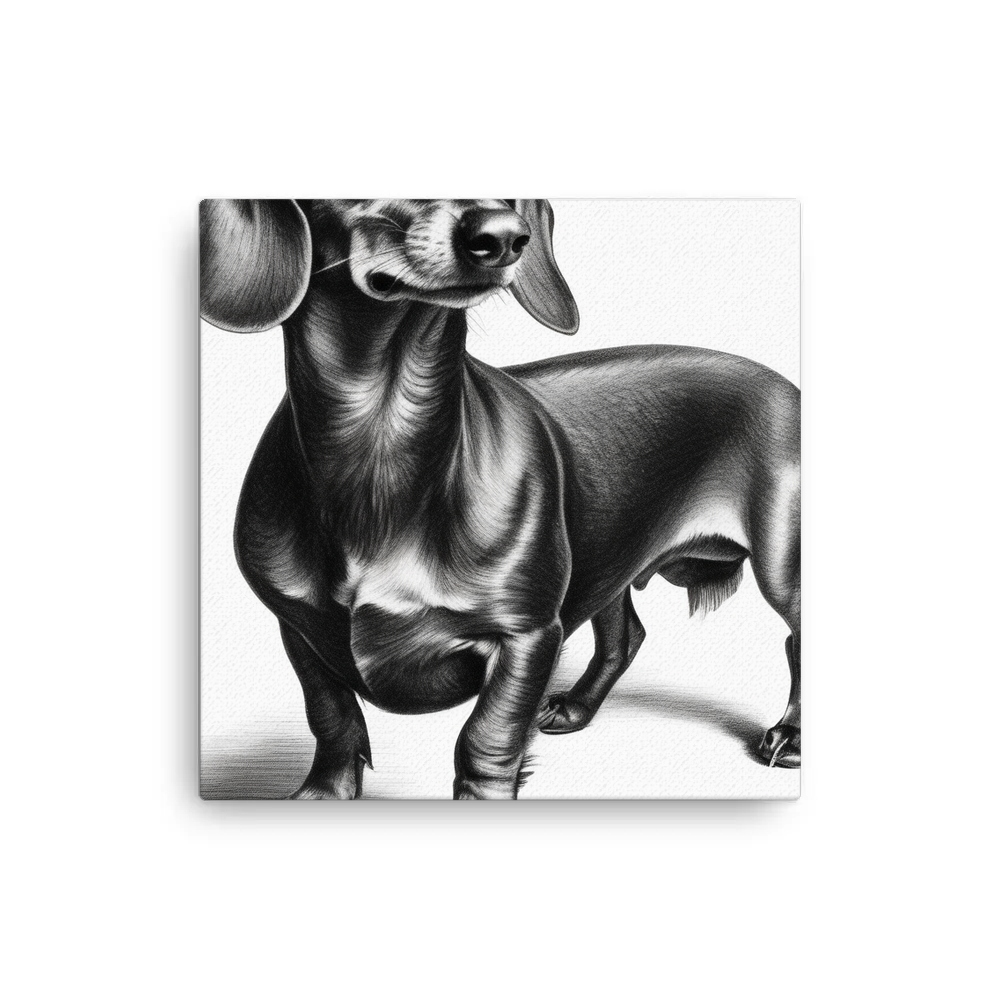 PugMug Custom Black Dachshund Canvas