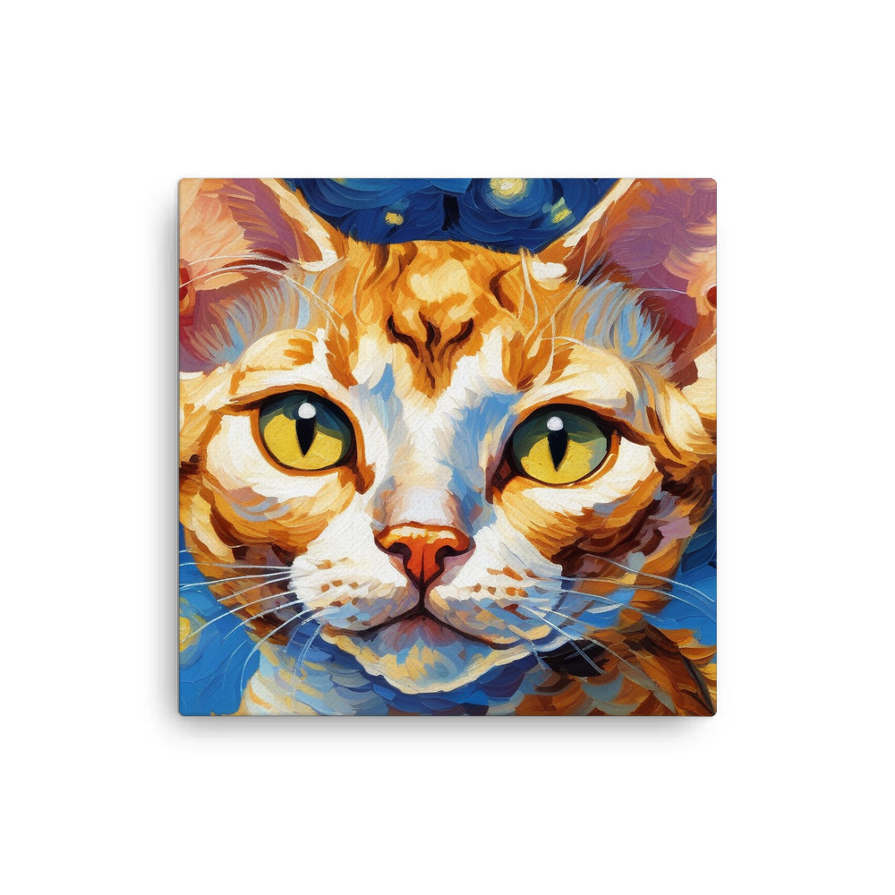 PugMug Custom Tabby Devon Rex Cat Canvas