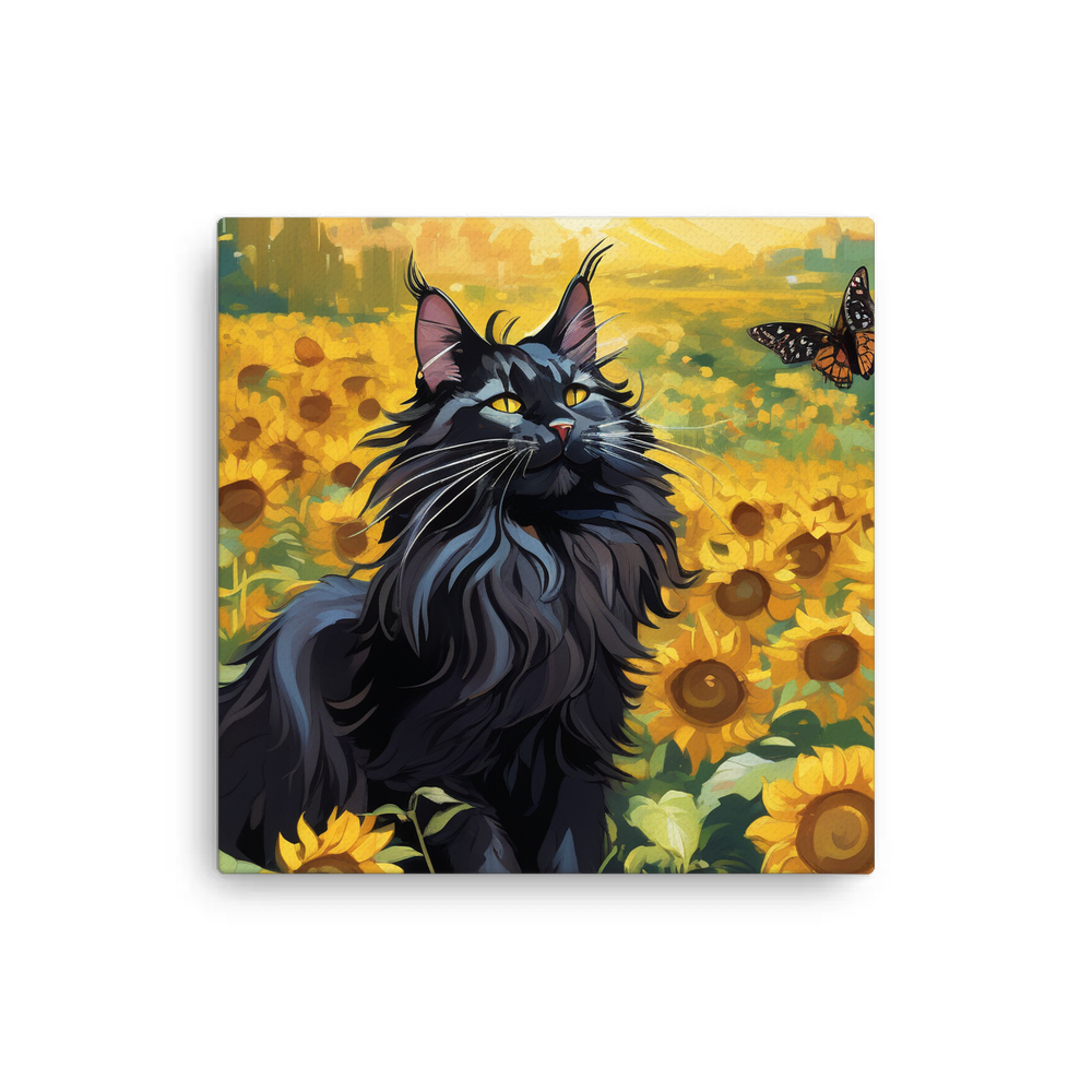 PugMug Custom Black Maine Coon Cat Canvas
