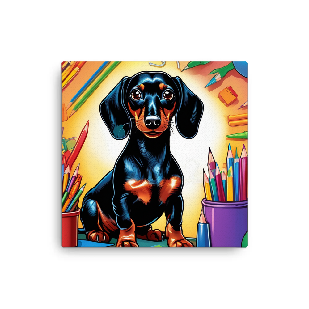 PugMug Custom Black Dachshund Canvas