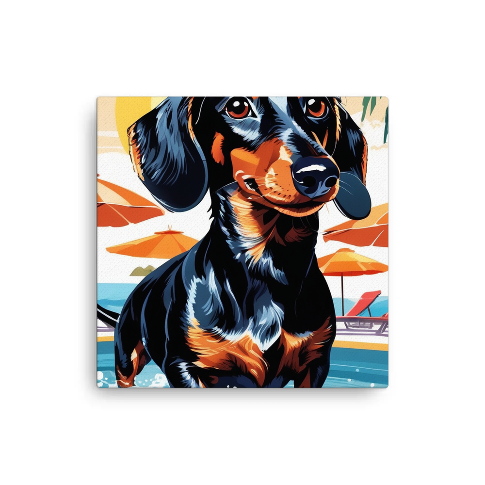 PugMug Custom Black Dachshund Canvas