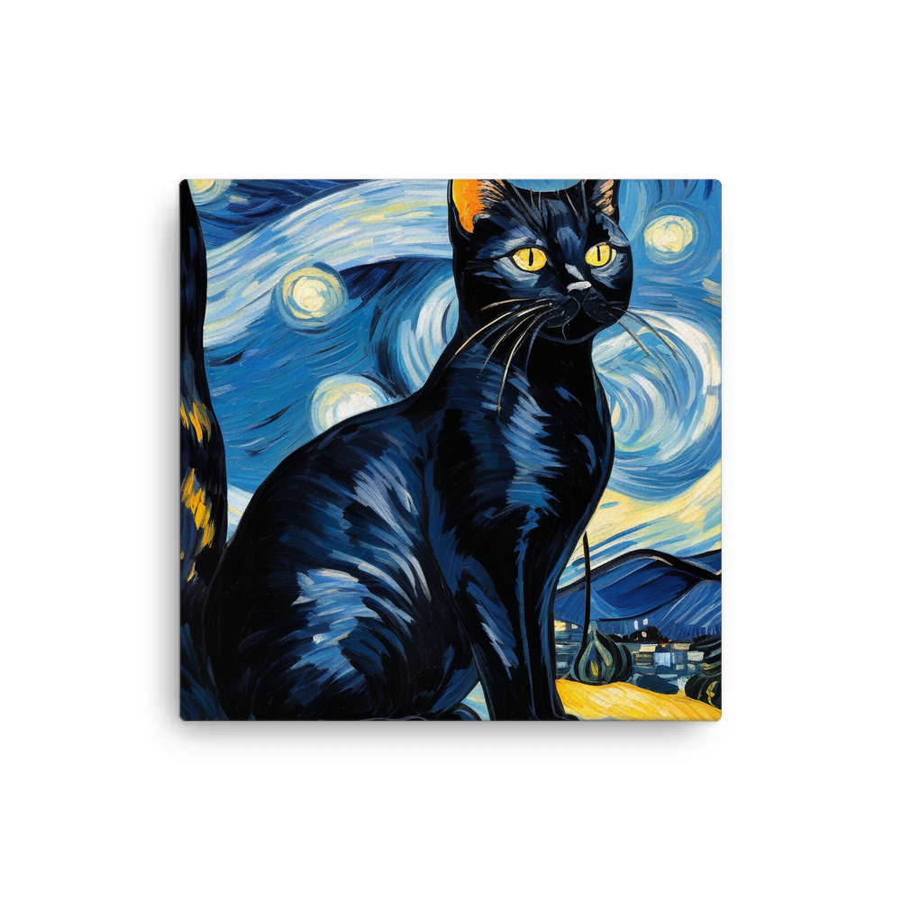 PugMug Custom Black American Shorthair Cat Canvas