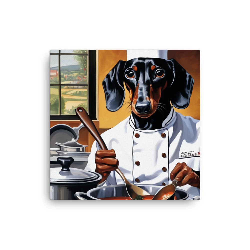 PugMug Custom Black Dachshund Canvas