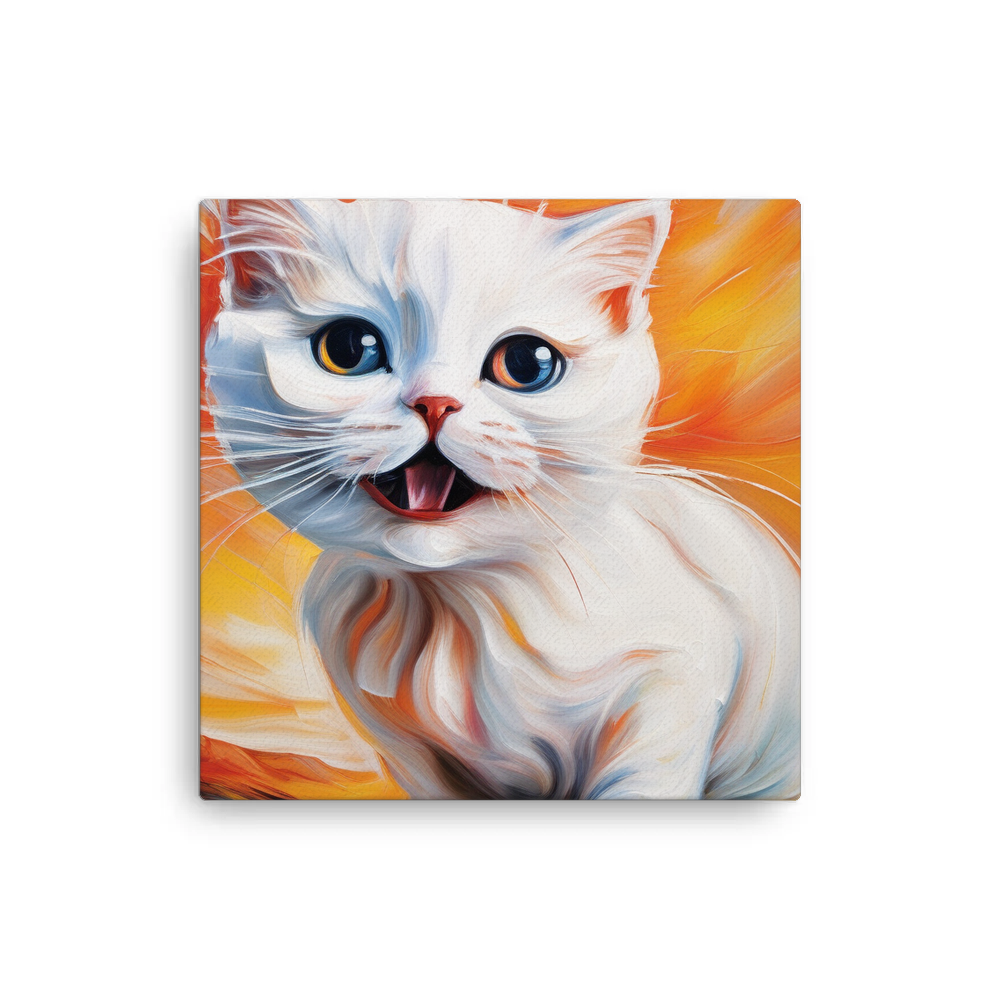 PugMug Custom White Scottish Fold Cat Canvas