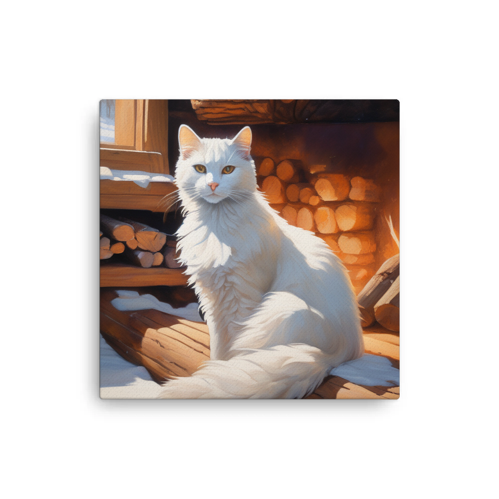 PugMug Custom White Companion Cat Canvas