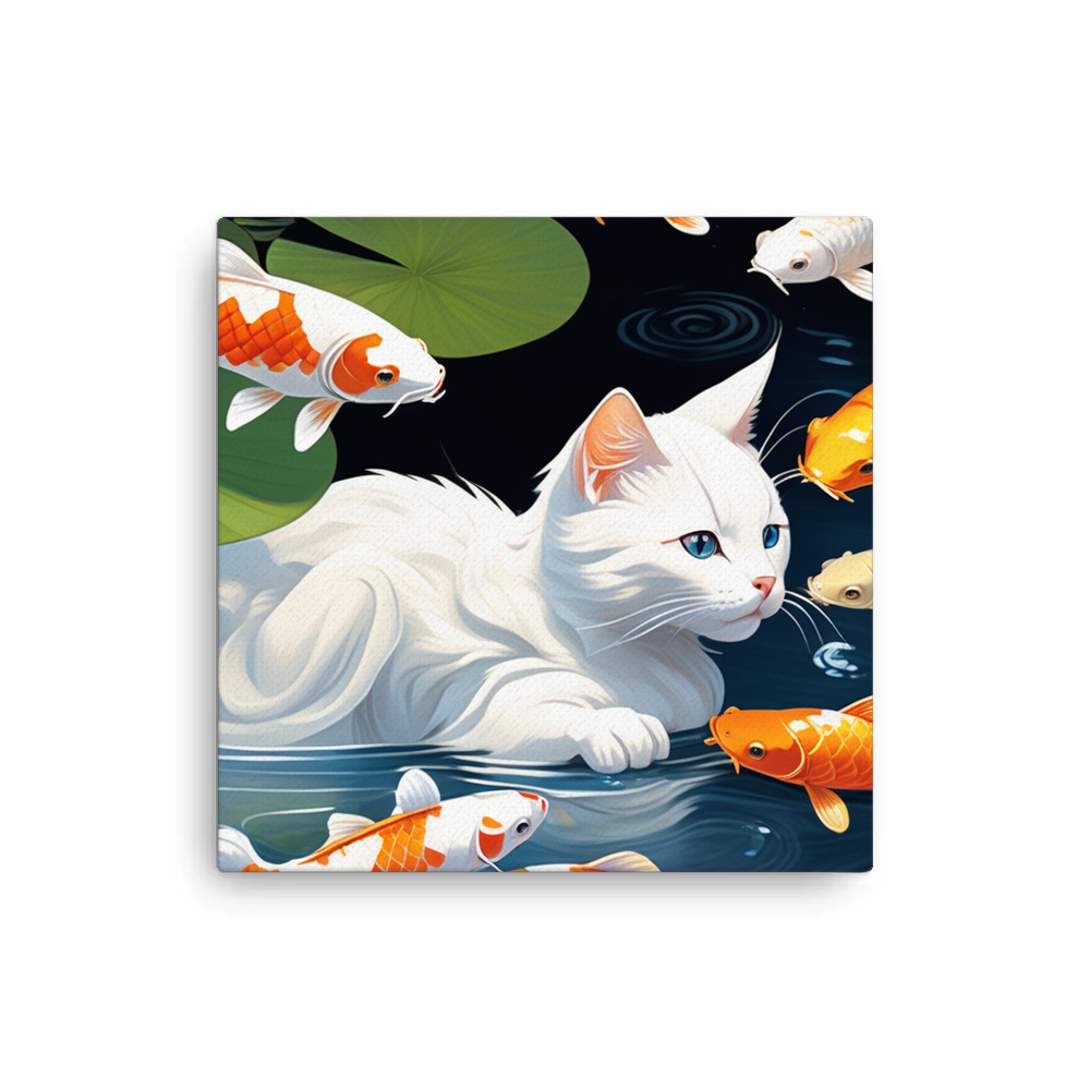 PugMug Custom White Companion Cat Canvas