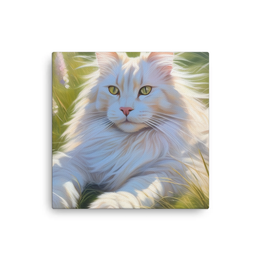 PugMug Custom White Maine Coon Cat Canvas