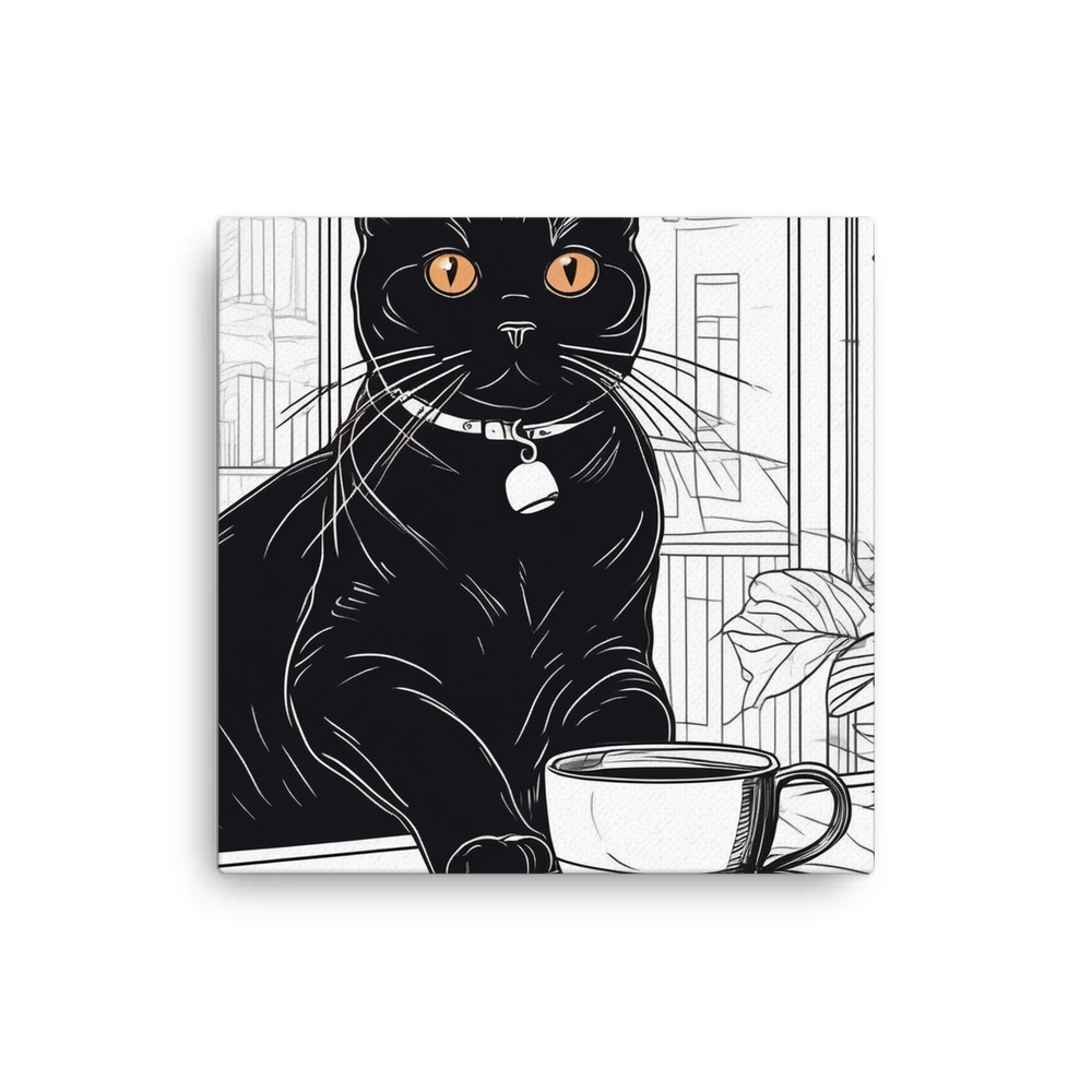 PugMug Custom Black British Shorthair Cat Canvas