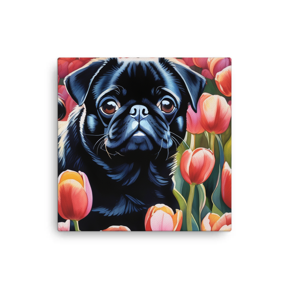PugMug Custom Black Pug Canvas