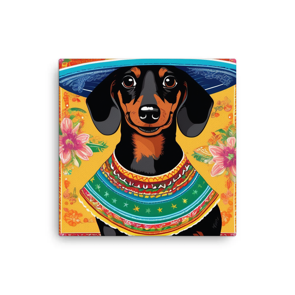 PugMug Custom Black Dachshund Canvas