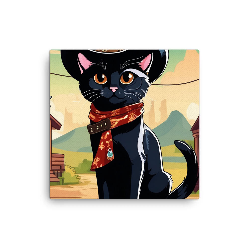 PugMug Custom Black Companion Cat Canvas