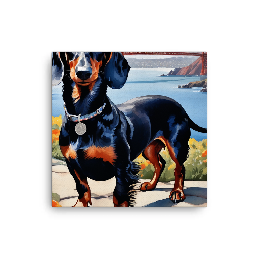 PugMug Custom Black Dachshund Canvas