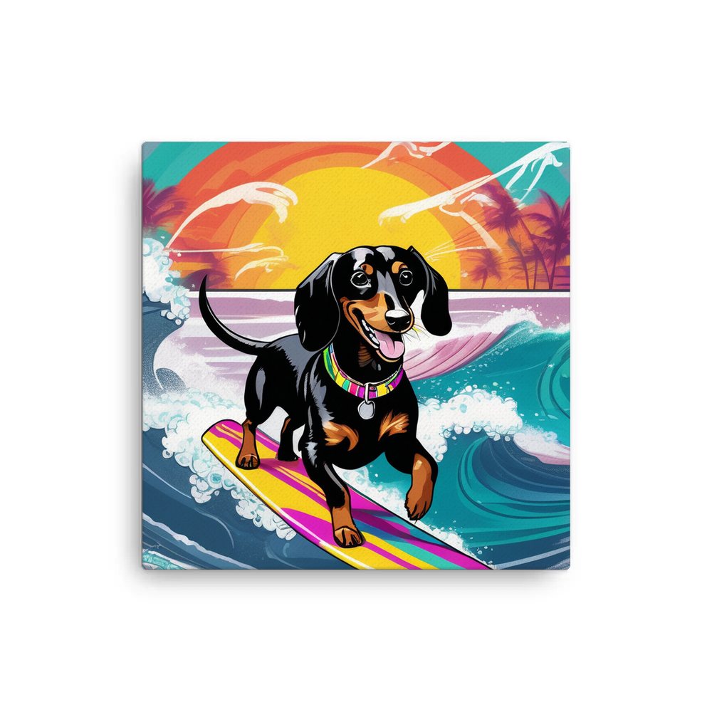 PugMug Custom Black Dachshund Canvas