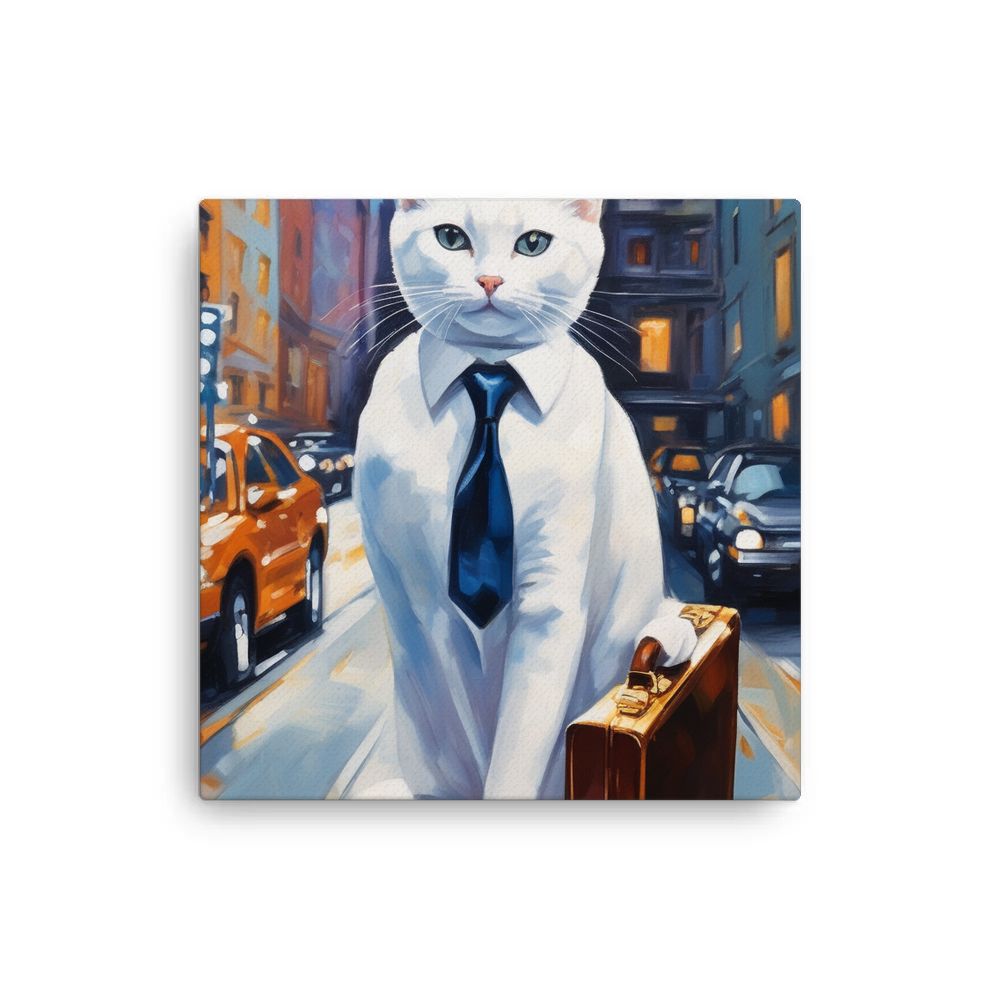PugMug Custom White Companion Cat Canvas