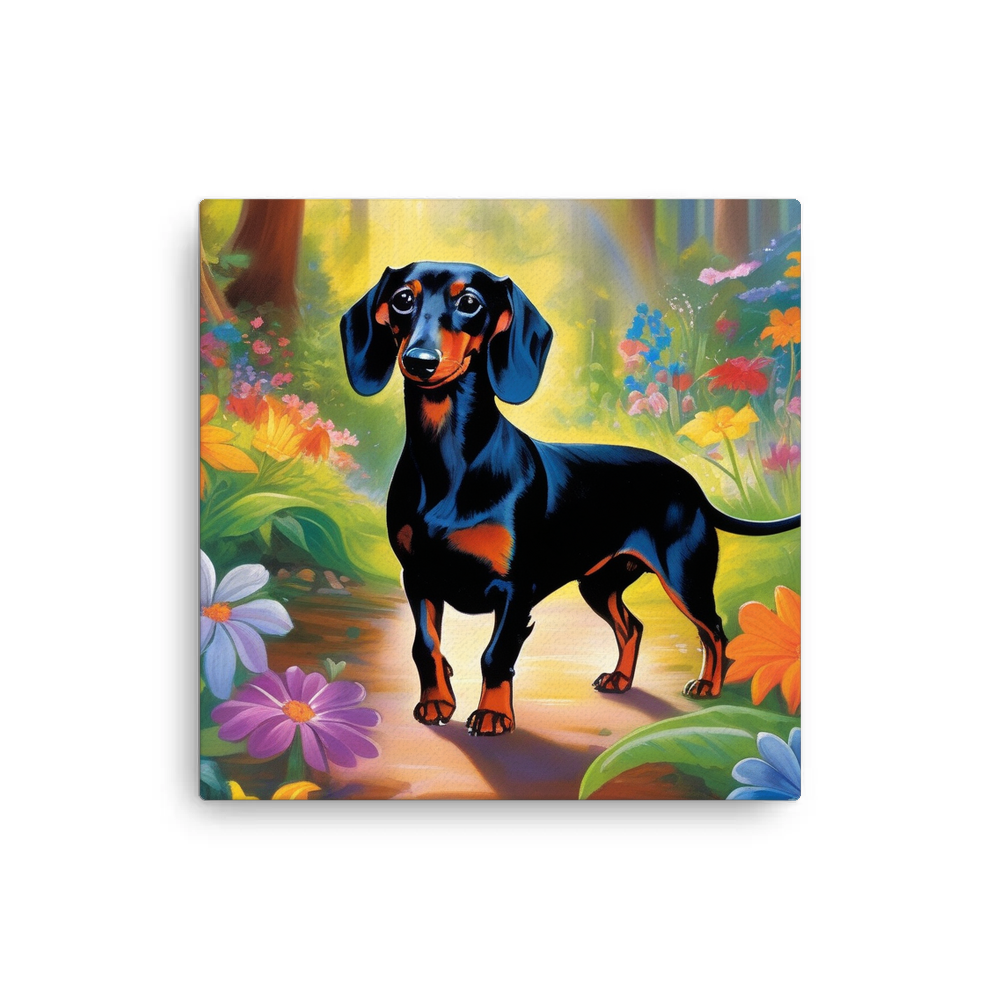 PugMug Custom Black Dachshund Canvas