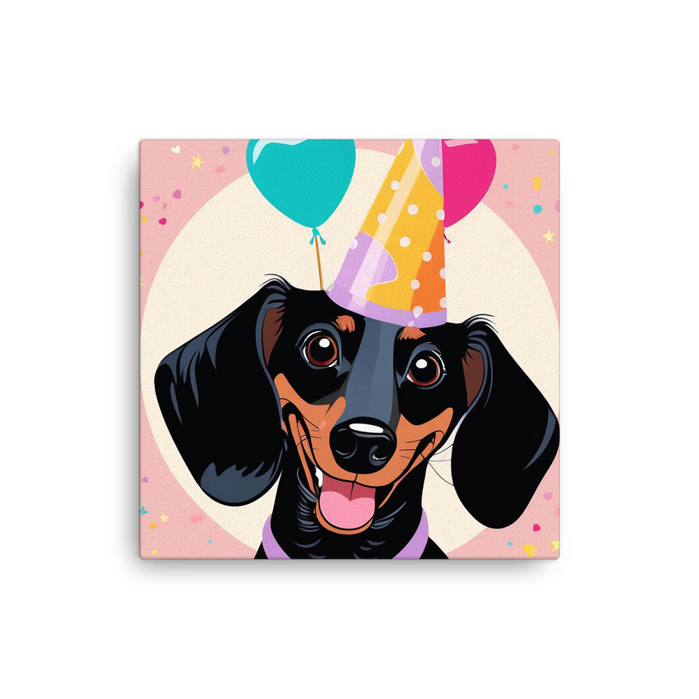 PugMug Custom Black Dachshund Canvas