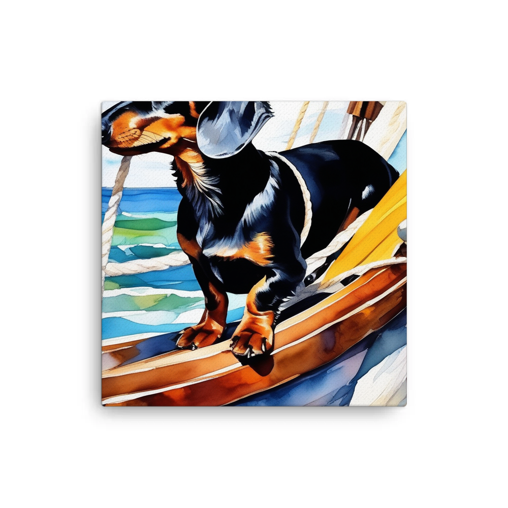 PugMug Custom Black Dachshund Canvas