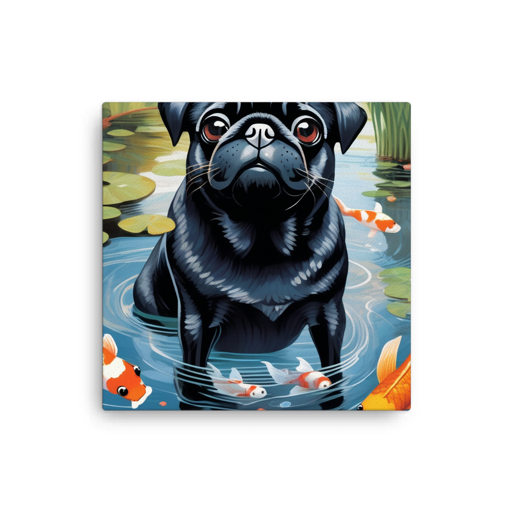 PugMug Custom Black Pug Canvas