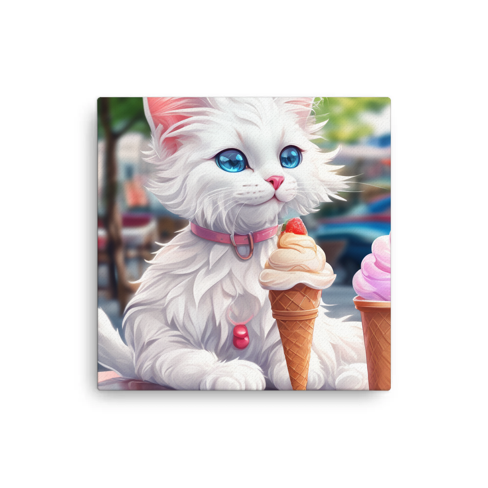 PugMug Custom White Companion Cat Canvas