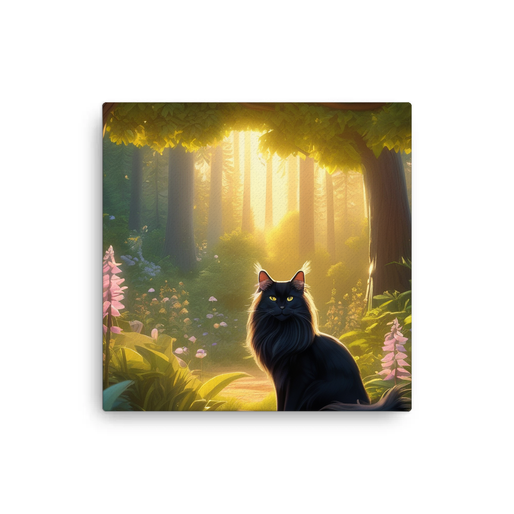 PugMug Custom Black Maine Coon Cat Canvas