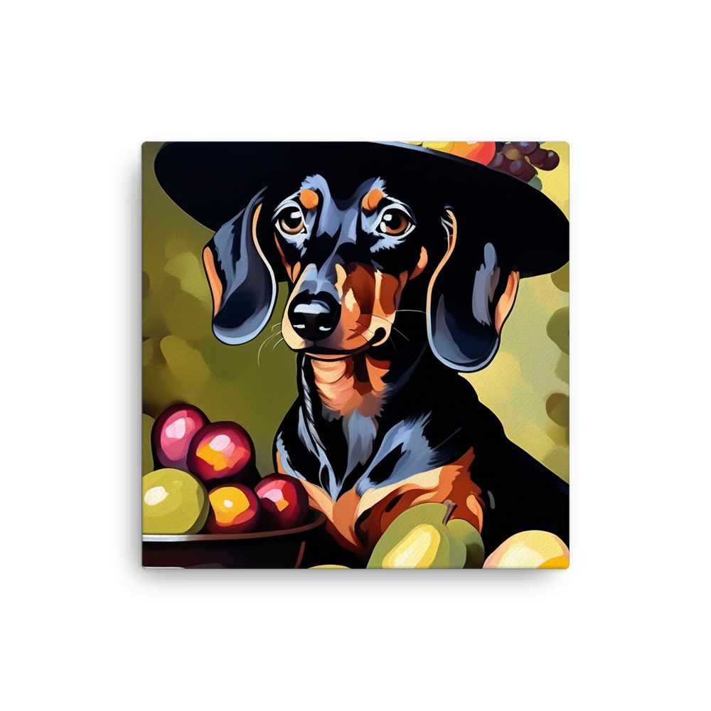 PugMug Custom Black Dachshund Canvas