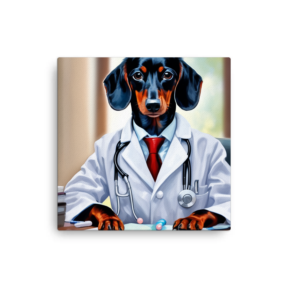 PugMug Custom Black Dachshund Canvas