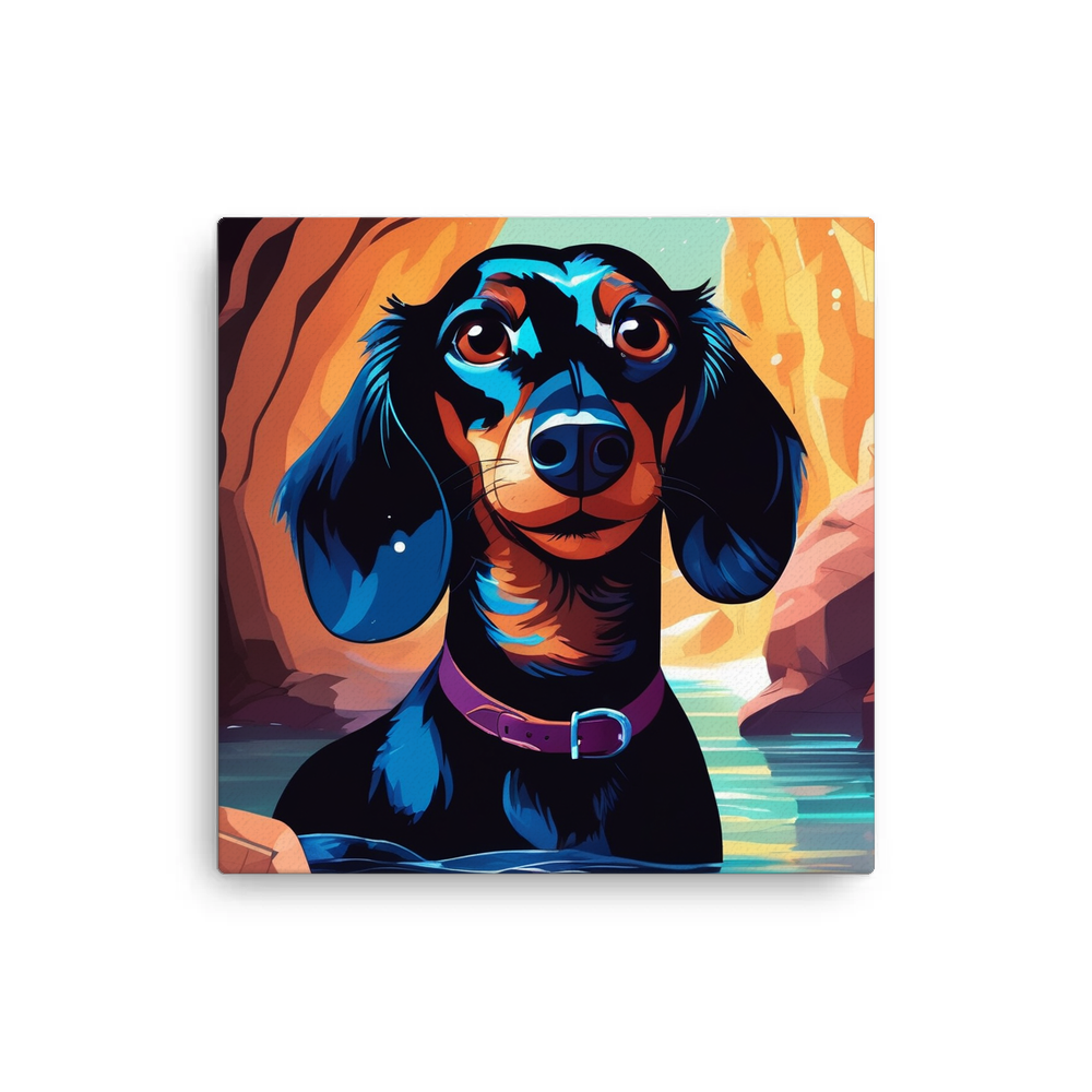 PugMug Custom Black Dachshund Canvas