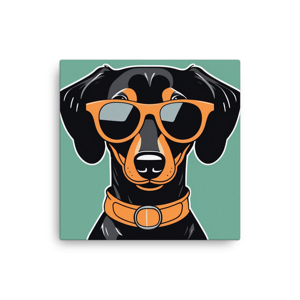 PugMug Custom Black Dachshund Canvas