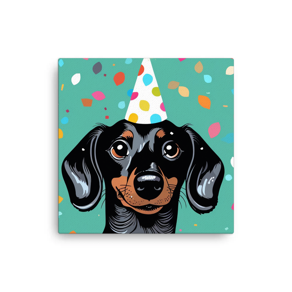 PugMug Custom Black Dachshund Canvas