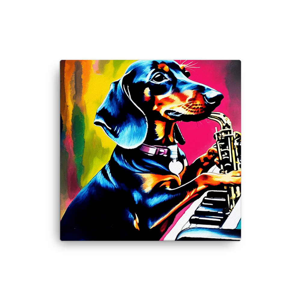 PugMug Custom Black Dachshund Canvas