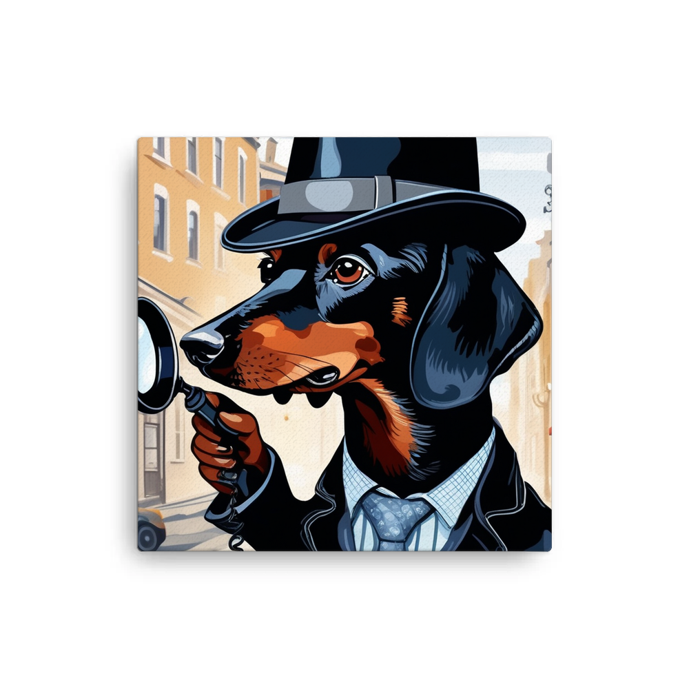 PugMug Custom Black Dachshund Canvas