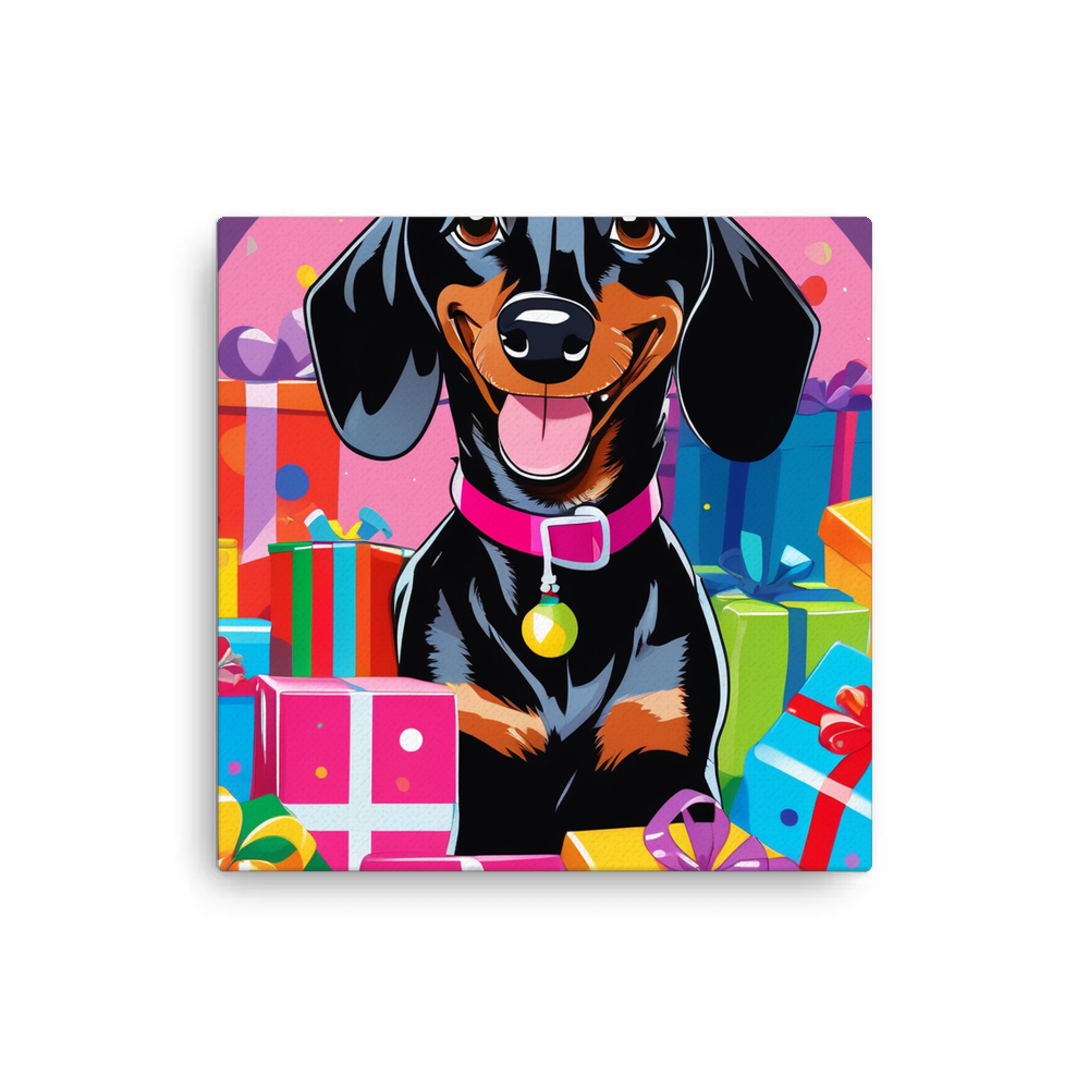 PugMug Custom Black Dachshund Canvas