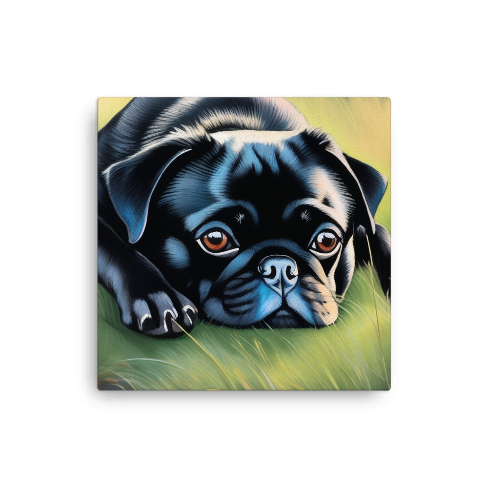 PugMug Custom Black Pug Canvas