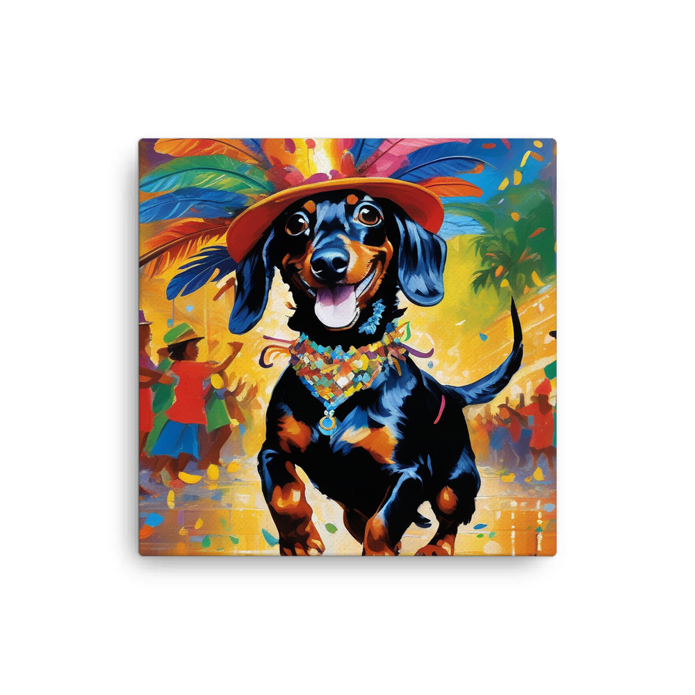 PugMug Custom Black Dachshund Canvas