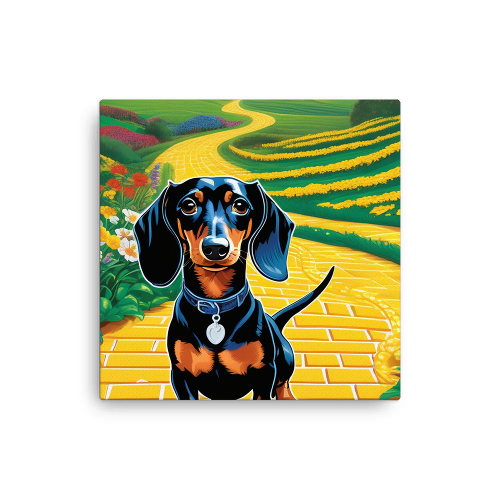 PugMug Custom Black Dachshund Canvas