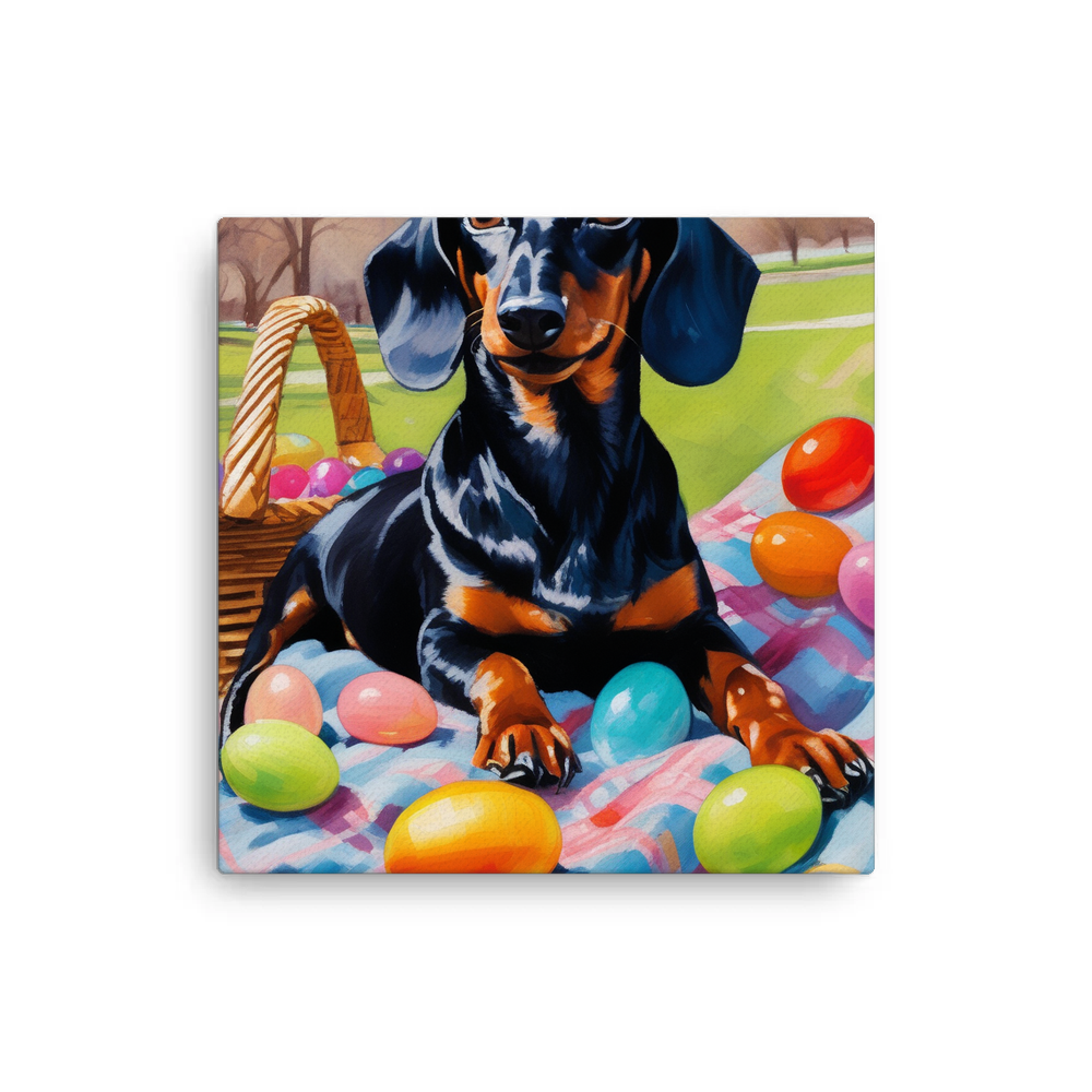 PugMug Custom Black Dachshund Canvas